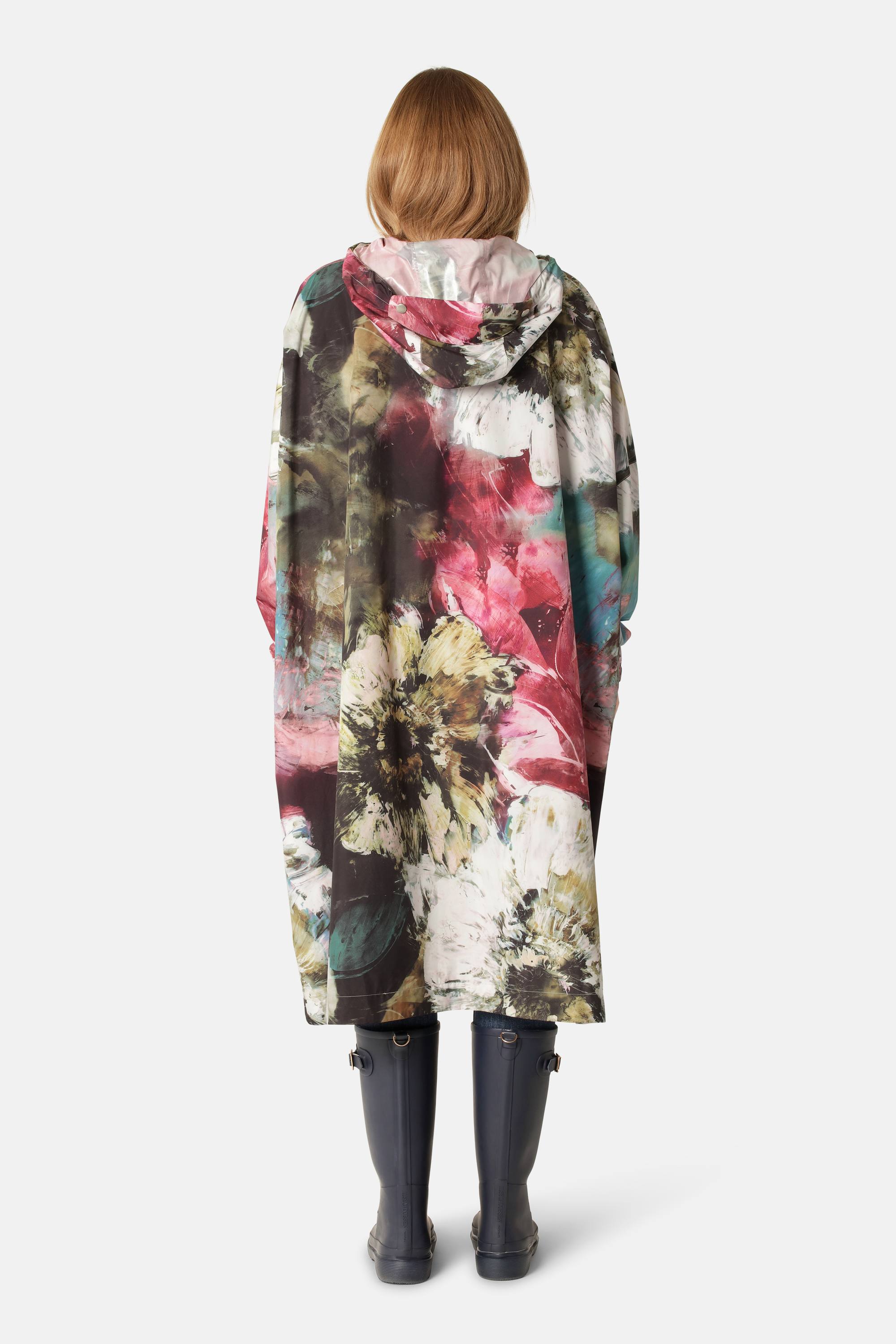 Poncho Impermeable - Artistic Flower Print